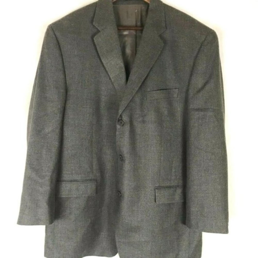 Men's Gray Silk Wool Cashmere Blend Blazer Jacket